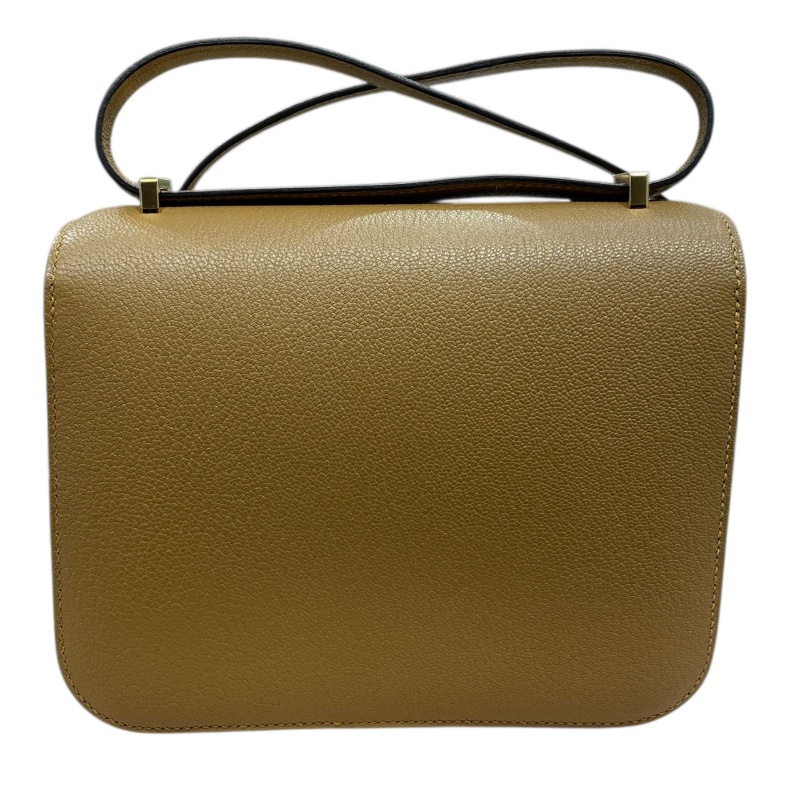 HERMES 愛馬仕 CONSTANCE MINI 康康包 18CM 山羊皮 CRAFT 拿鐵色系 金釦 W刻-2
