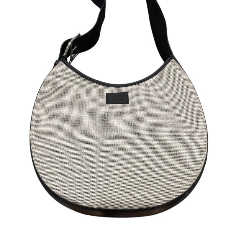 HERMES 愛馬仕 ARCON 馬鞍側背包 帆布拼皮 黑色 銀釦 W刻-2