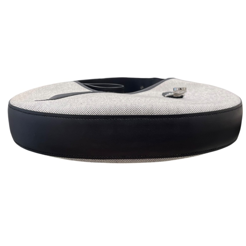 HERMES 愛馬仕 ARCON 馬鞍側背包 帆布拼皮 黑色 銀釦 W刻-5