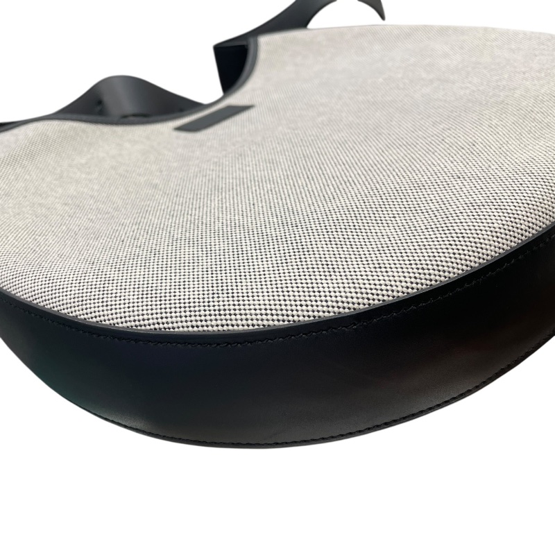 HERMES 愛馬仕 ARCON 馬鞍側背包 帆布拼皮 黑色 銀釦 W刻-8