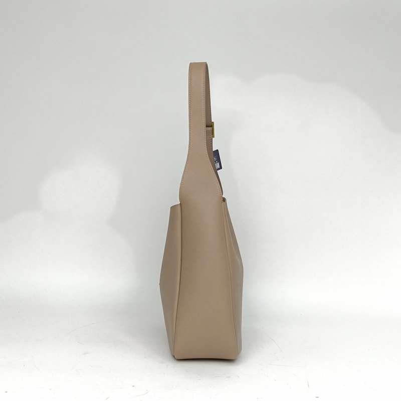 SAINT LAURENT LE5À7HOBO小號大象灰牛皮金扣肩背包-1