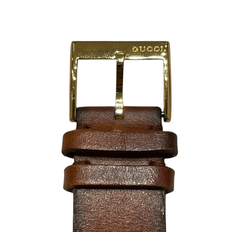 GUCCI 古馳 G-TIMELESS YA126497 38mm 虎頭系列 石英腕錶 皮革 棕色 金色-6
