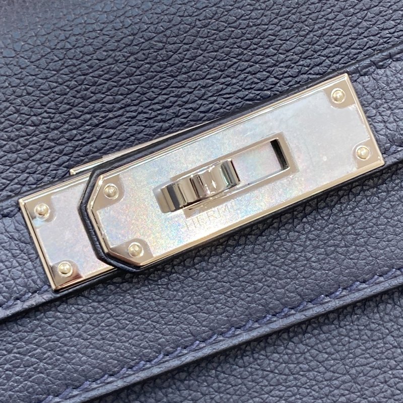 HERMES KELLY DEPECHES 25 手拿包 Epsom皮革 海軍藍 銀色金具-8