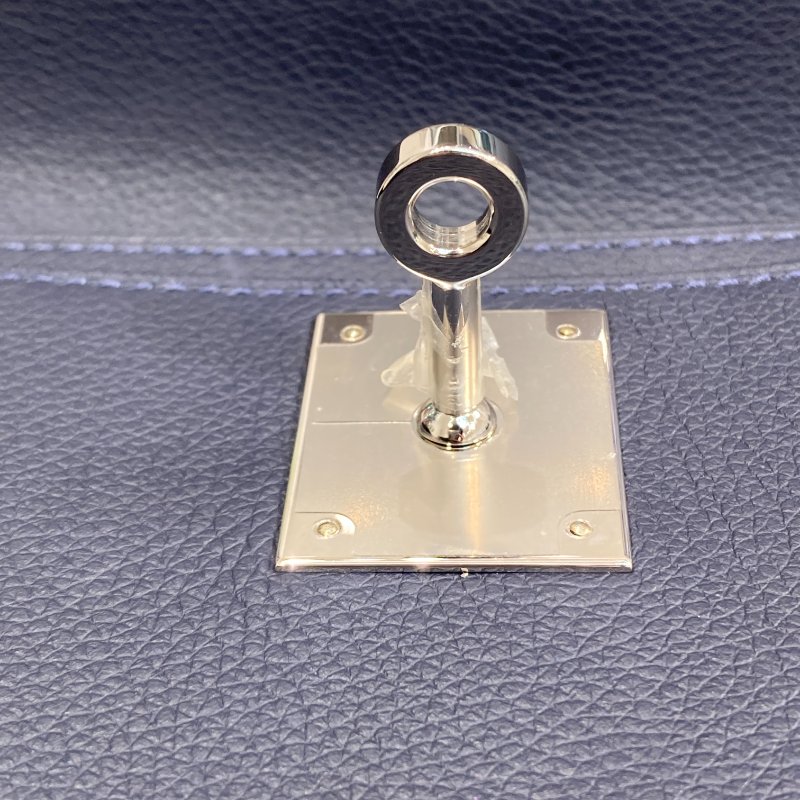 HERMES KELLY DEPECHES 25 手拿包 Epsom皮革 海軍藍 銀色金具-9