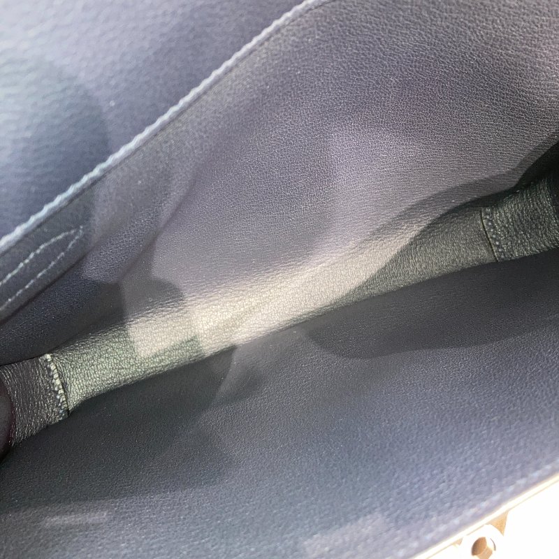 HERMES KELLY DEPECHES 25 手拿包 Epsom皮革 海軍藍 銀色金具-13