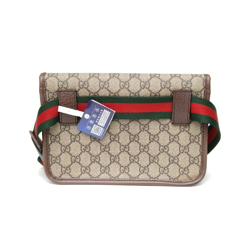 GUCCI NeoVintage虎頭腰包24烏木色PVC金扣肩背包-2