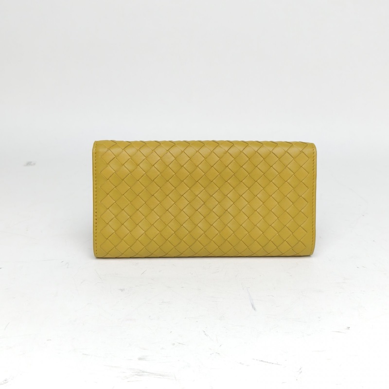 BOTTEGA VENETA 黃色羊皮編織長款錢包-2