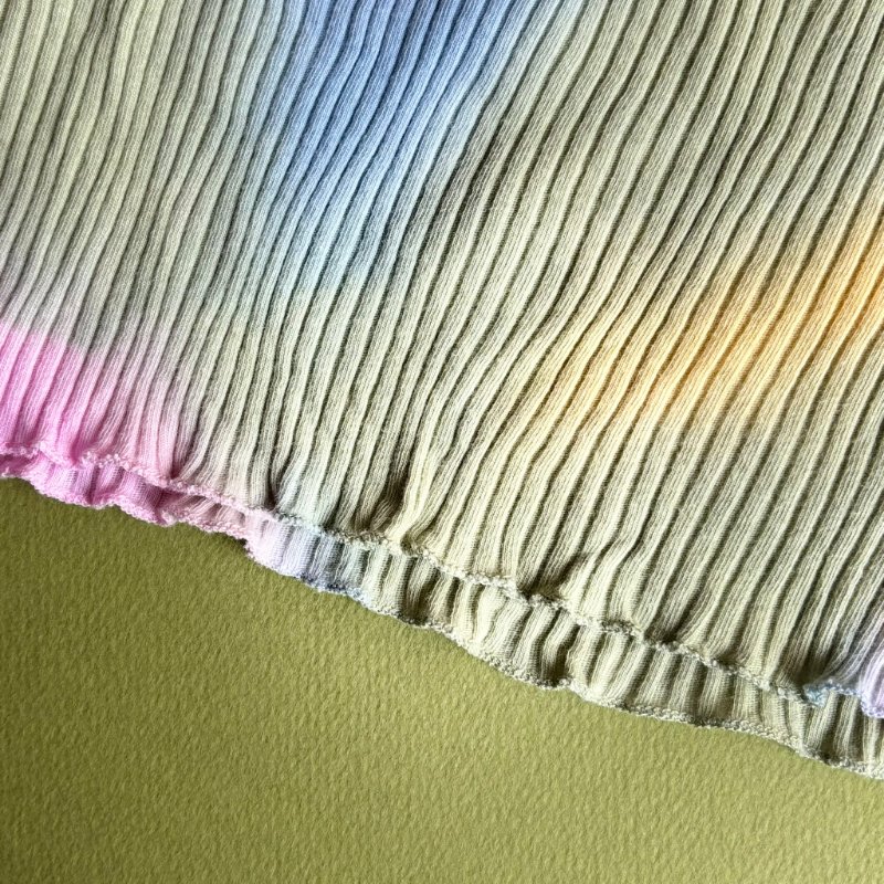 ::MIUMIU:: 春夏粉彩綠坑條合身上衣 Logo Print Top in Tie Dye Ribbed Knit Jersey-7