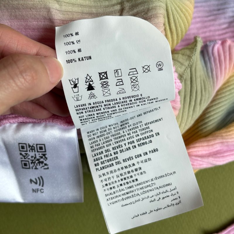 ::MIUMIU:: 春夏粉彩綠坑條合身上衣 Logo Print Top in Tie Dye Ribbed Knit Jersey-15