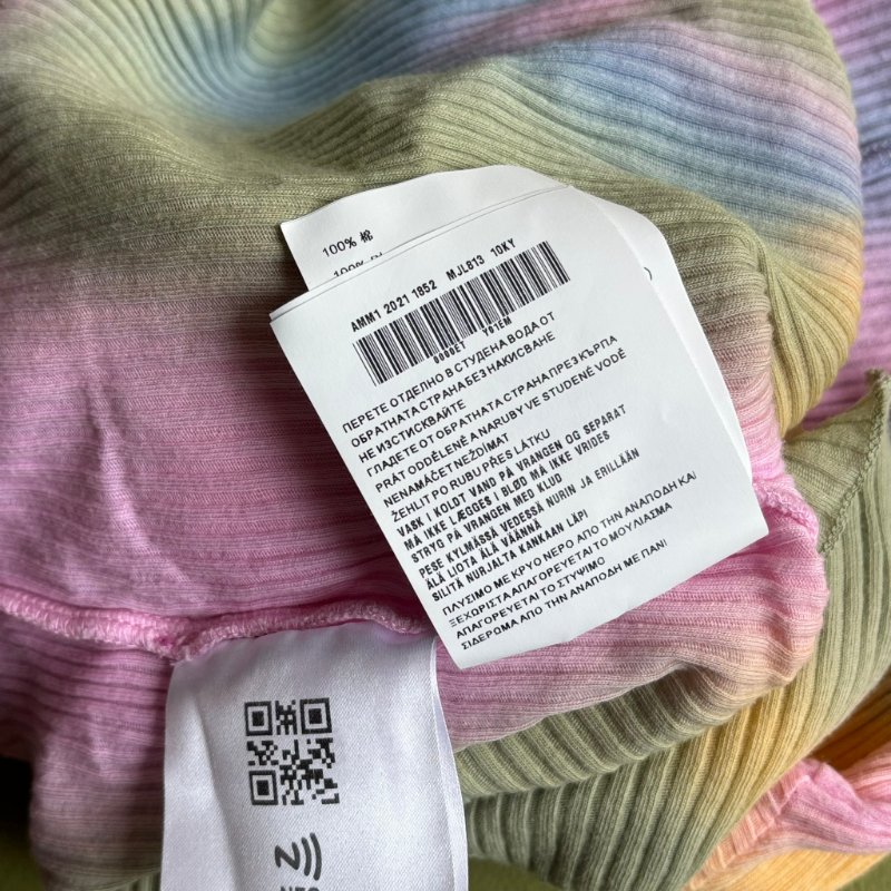 ::MIUMIU:: 春夏粉彩綠坑條合身上衣 Logo Print Top in Tie Dye Ribbed Knit Jersey-16