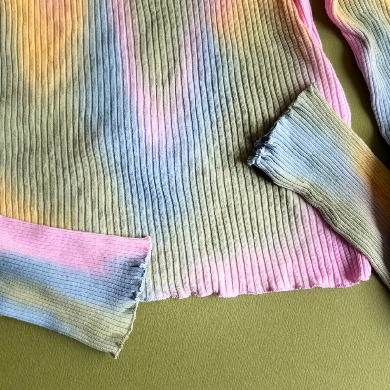 ::MIUMIU:: 春夏粉彩綠坑條合身上衣 Logo Print Top in Tie Dye Ribbed Knit Jersey-20