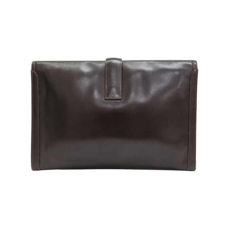 棕色 BOX牛皮 Jige PM 手拿包 OF刻【HERMES 愛馬仕】-1