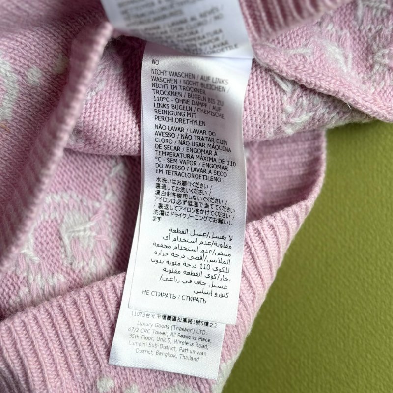 專櫃新款 ::GUCCI:: GG knit wool top in pink 白雙G滿版粉色羊毛圓領上衣-10