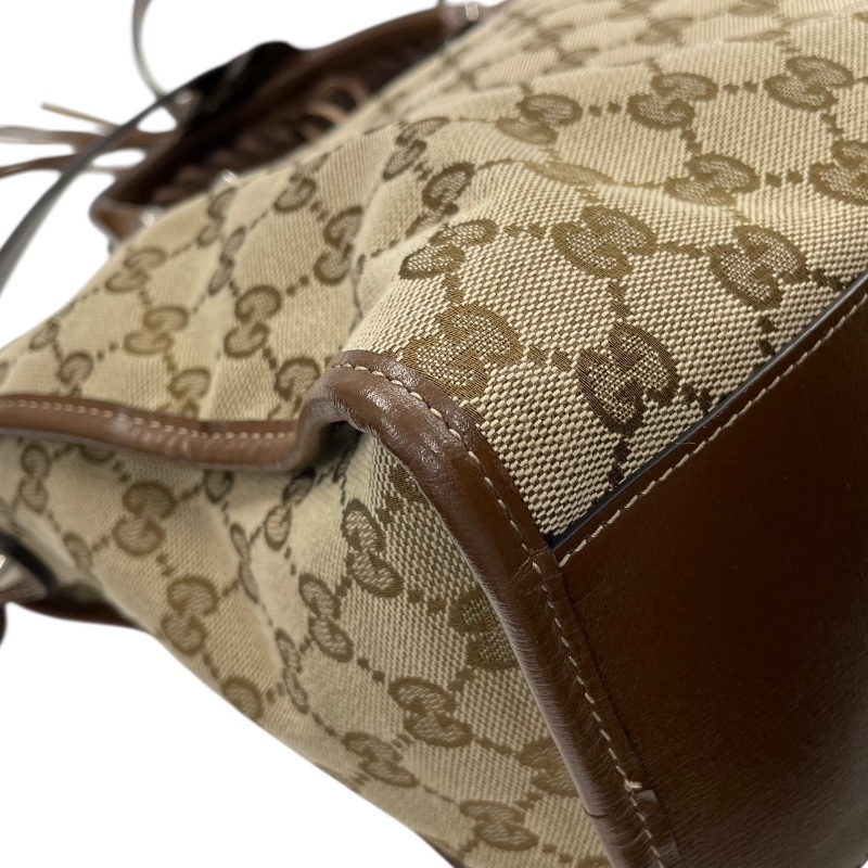 GUCCI×BALENCIAGA 古馳×巴黎世家 The Hacker Project 681695 THE CITY 機車包 GG帆布老花 棕色 銀釦-8