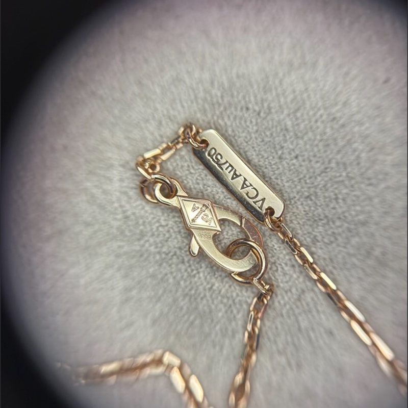 VCA梵克雅寶 項鍊 Lucky Spring系列 18k玫瑰金 珍珠白貝母白梅花項鍊 經典熱門首飾 25年4月卡全套-3