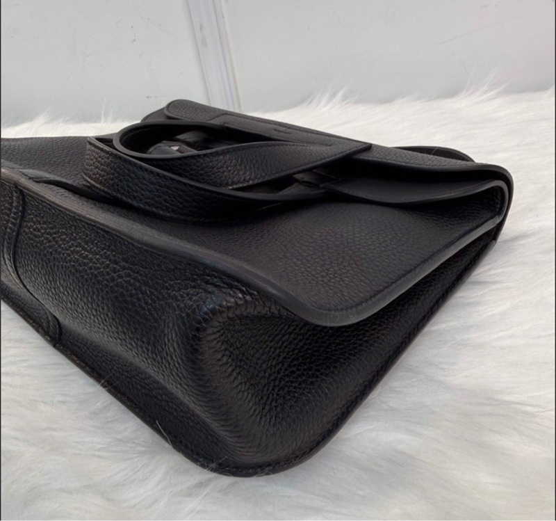 Hermes/愛馬仕 halzan31 哈喇子斜挎包 黑銀Togo皮 手提單肩包 經典低調 百搭通勤包包 A刻-1