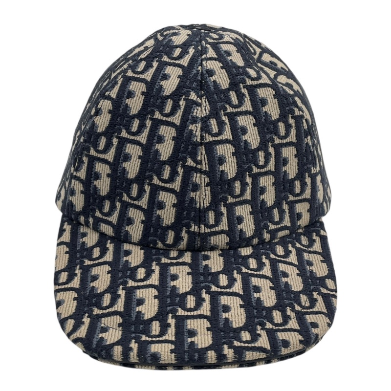 DIOR 迪奧 OBLIQUE D-PLAYER 鴨舌帽 刺繡帆布 老花 藍色系 58CM-0