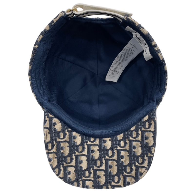 DIOR 迪奧 OBLIQUE D-PLAYER 鴨舌帽 刺繡帆布 老花 藍色系 58CM-4