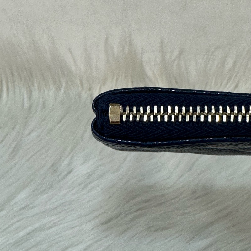 Chanel Ap4020 閃電藍荔枝皮淡金釦一字拉鏈零錢包 卡包-5