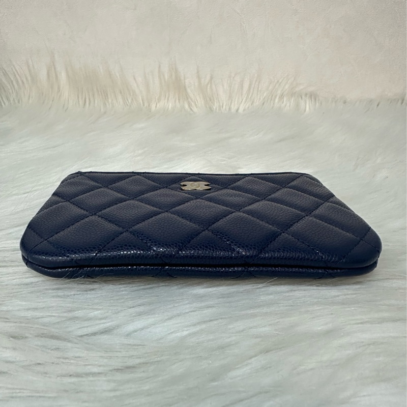 Chanel Ap4020 閃電藍荔枝皮淡金釦一字拉鏈零錢包 卡包-14