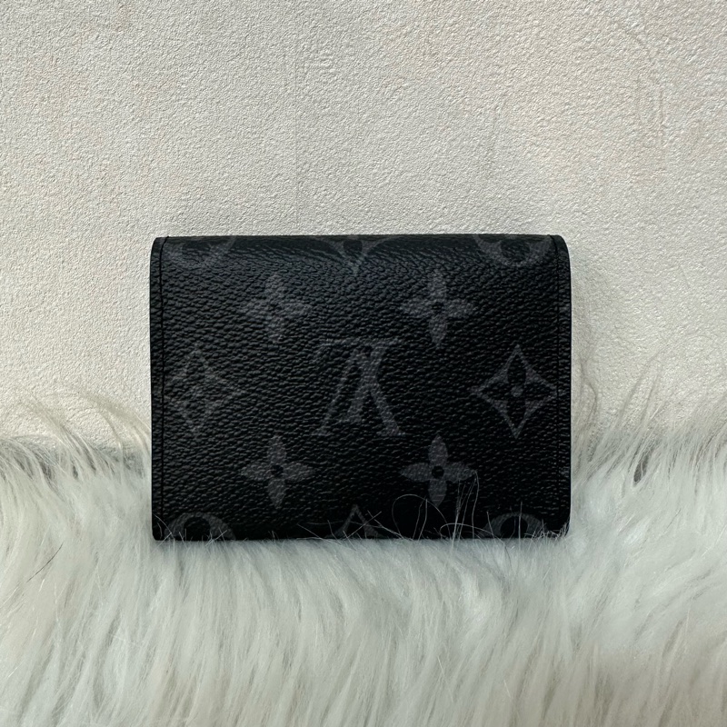 LV m12847 黑花翻蓋卡包 零錢包-1