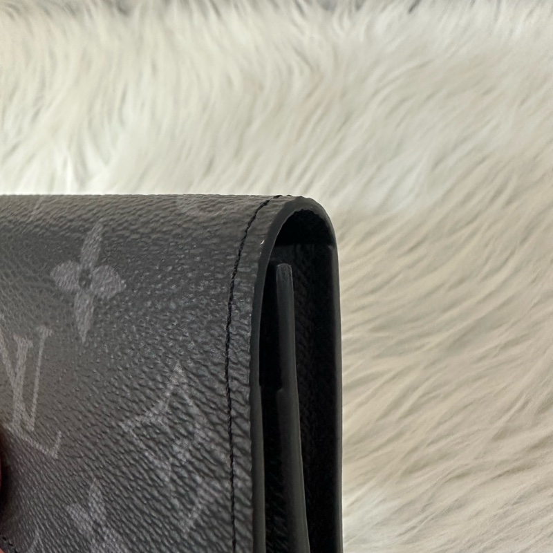 LV m12847 黑花翻蓋卡包 零錢包-8