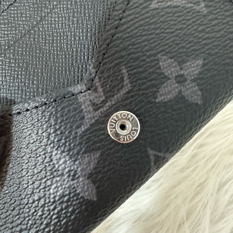 LV m12847 黑花翻蓋卡包 零錢包-12