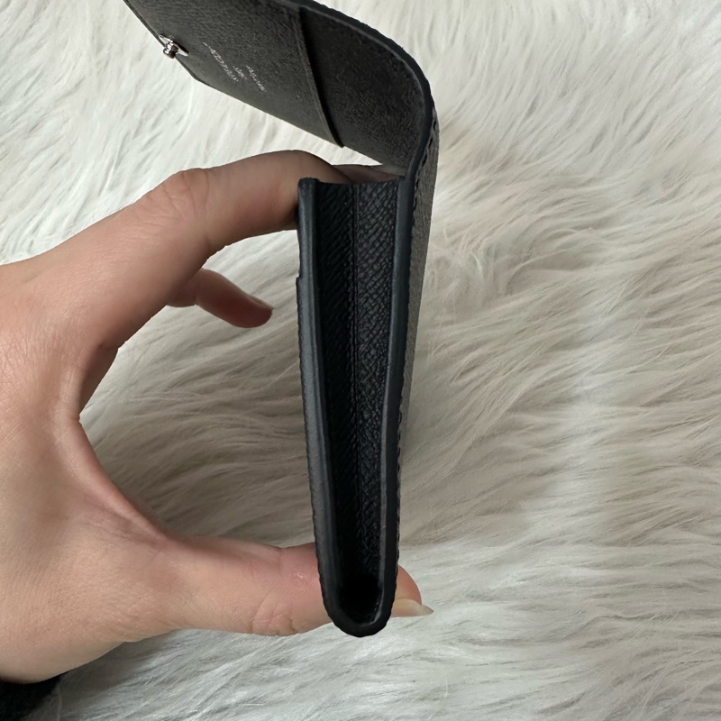 LV m12847 黑花翻蓋卡包 零錢包-19