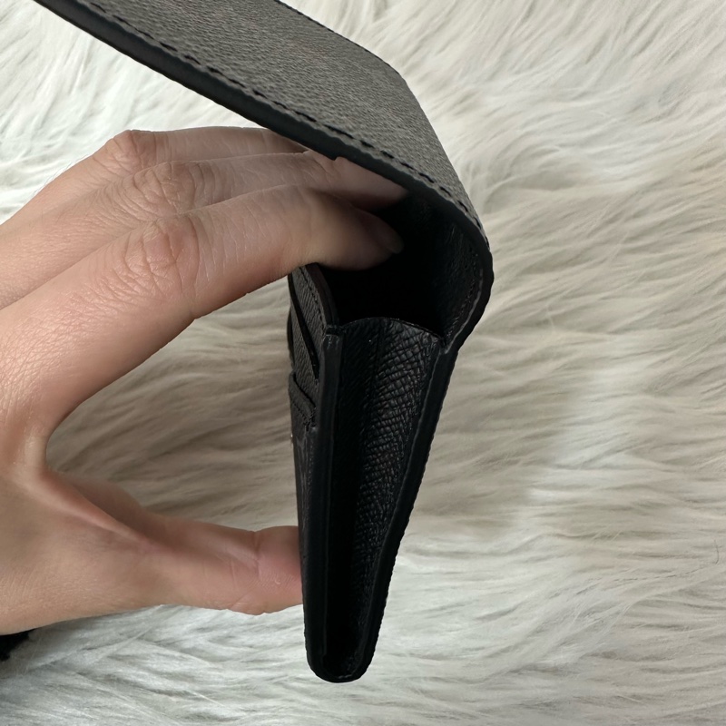 LV m12847 黑花翻蓋卡包 零錢包-20