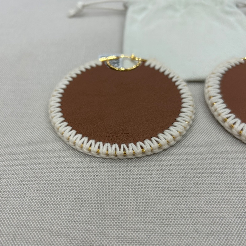 Loewe Macrame-Stiched Leather Hoops 耳環-3