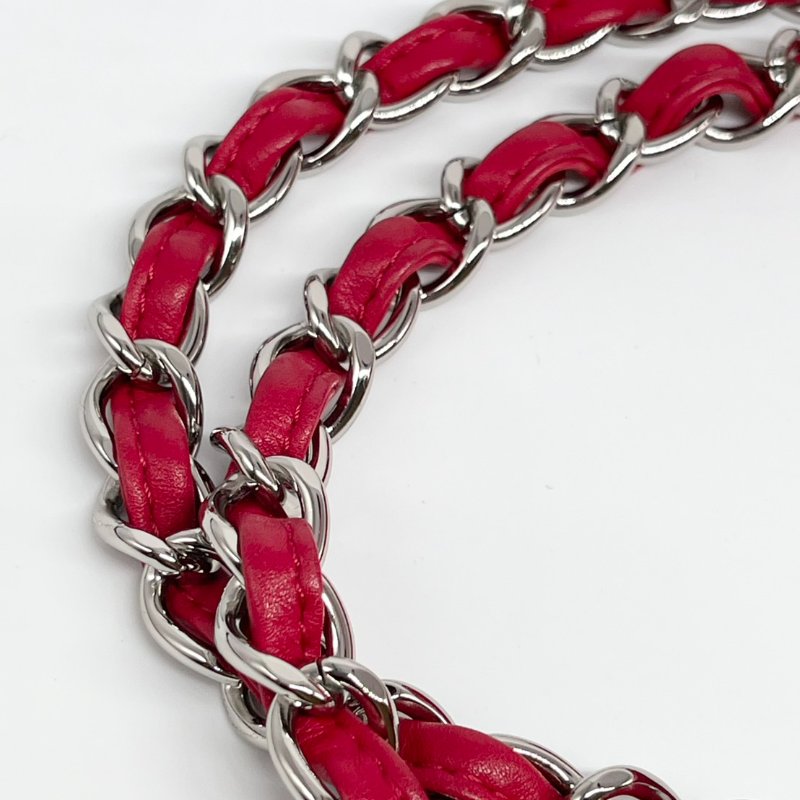 CHANEL 紅色羊皮口蓋包-10