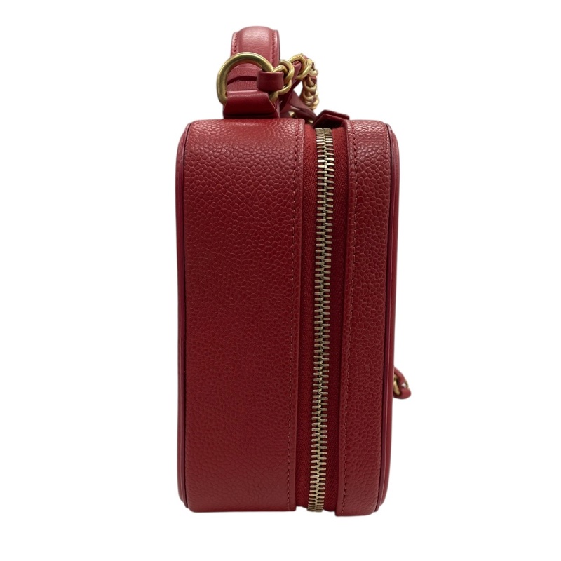 CHANEL 香奈兒 A91731 CC FILLIGREE 兩用箱包 荔枝牛皮 紅色 金扣-3