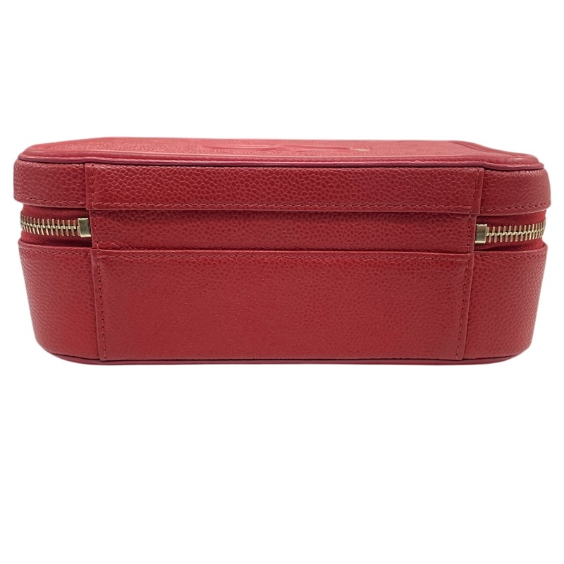 CHANEL 香奈兒 A91731 CC FILLIGREE 兩用箱包 荔枝牛皮 紅色 金扣-5