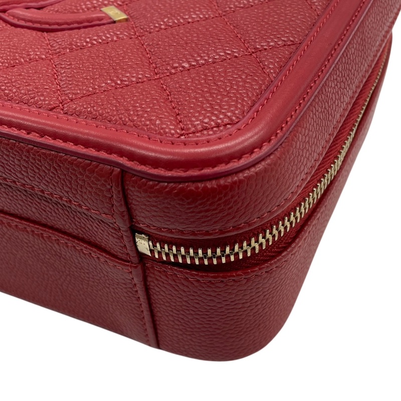 CHANEL 香奈兒 A91731 CC FILLIGREE 兩用箱包 荔枝牛皮 紅色 金扣-7