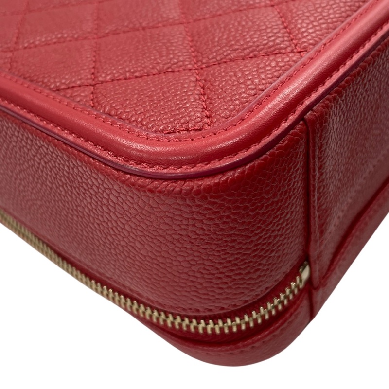 CHANEL 香奈兒 A91731 CC FILLIGREE 兩用箱包 荔枝牛皮 紅色 金扣-8