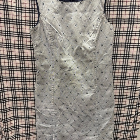 Burberry 灰色 logo 短袖洋裝 38