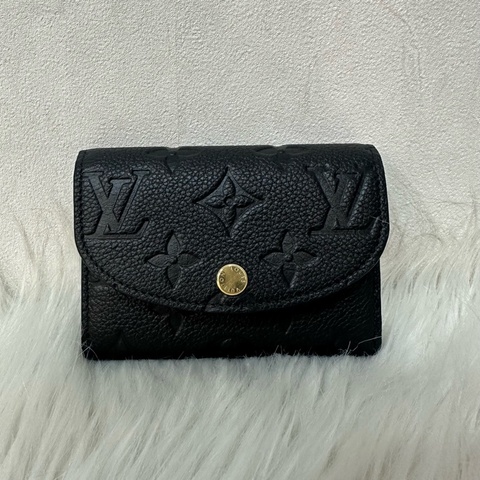 LV M81455 黑色牛皮壓紋金釦翻蓋零錢包 卡包