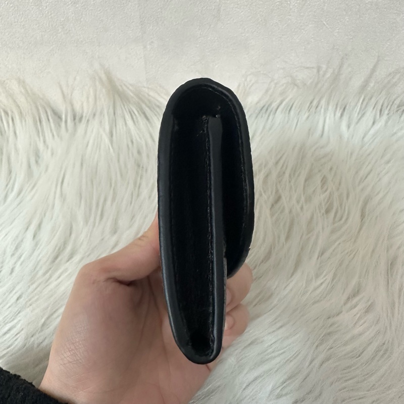 LV M81455 黑色牛皮壓紋金釦翻蓋零錢包 卡包-2