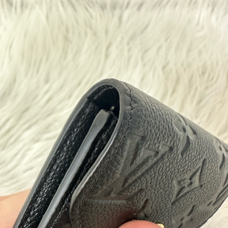 LV M81455 黑色牛皮壓紋金釦翻蓋零錢包 卡包-9