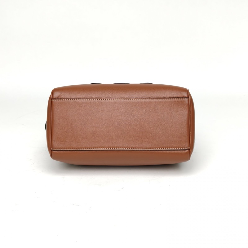 CELINE 焦糖色牛皮Triomphe凱旋門波士頓手提斜挎包-3