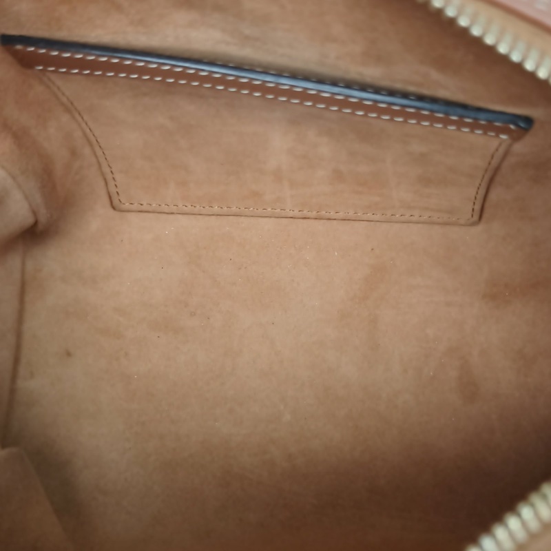 CELINE 焦糖色牛皮Triomphe凱旋門波士頓手提斜挎包-4