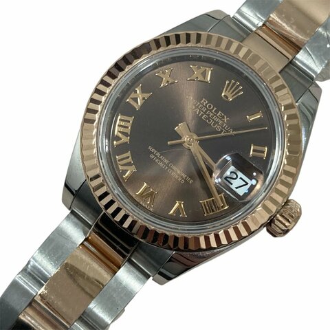 ROLEX DATEJUST 28 女錶 不鏽鋼×玫瑰金 自動上鍊 巧克力面盤 羅馬數字