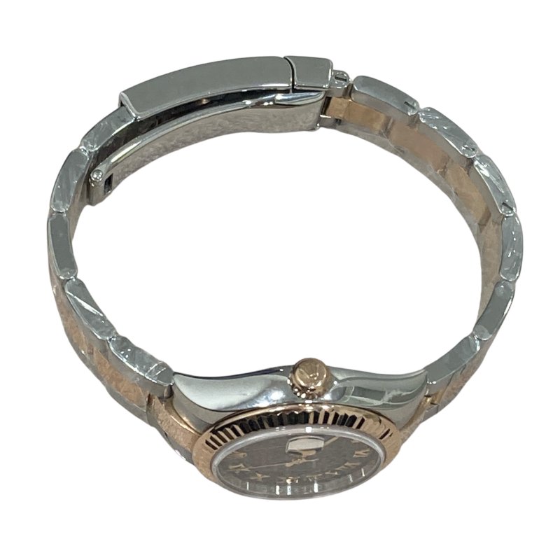 ROLEX DATEJUST 28 女錶 不鏽鋼×玫瑰金 自動上鍊 巧克力面盤 羅馬數字-5