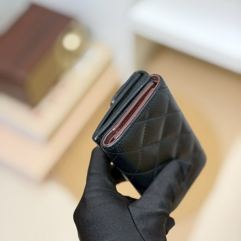 🏷️Chanel 香奈兒．Coco Mini 三折短夾 荔枝牛淡金扣-6