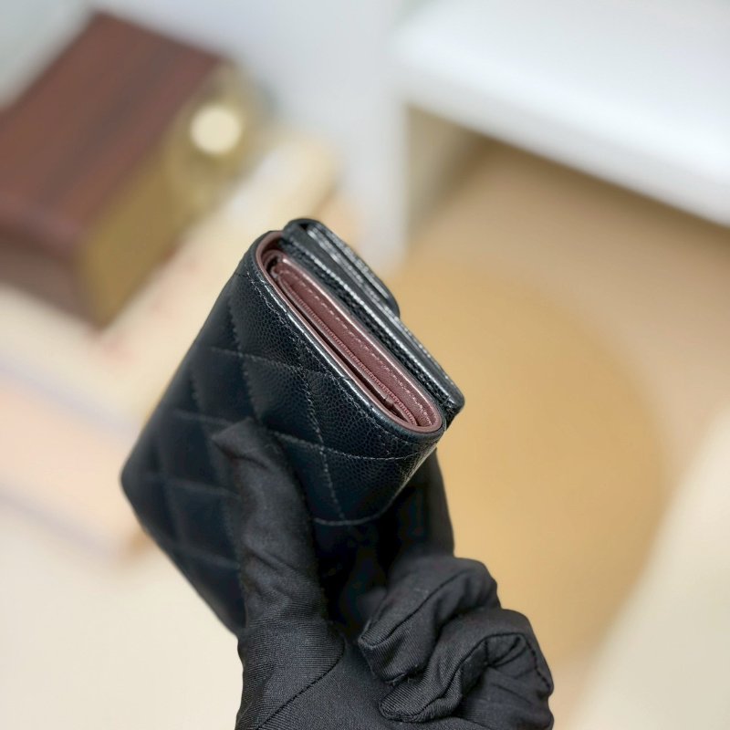 🏷️Chanel 香奈兒．Coco Mini 三折短夾 荔枝牛淡金扣-7