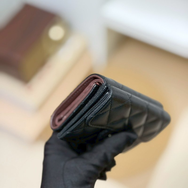 🏷️Chanel 香奈兒．Coco Mini 三折短夾 荔枝牛淡金扣-8