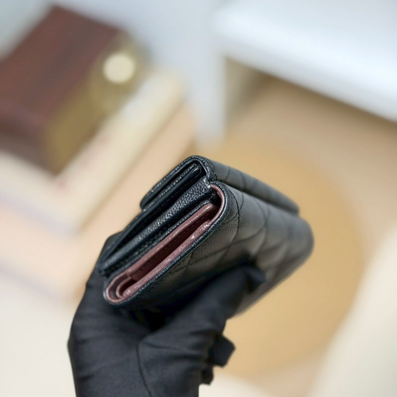 🏷️Chanel 香奈兒．Coco Mini 三折短夾 荔枝牛淡金扣-10