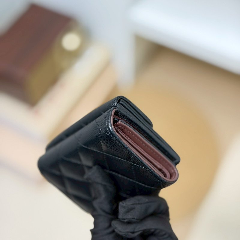 🏷️Chanel 香奈兒．Coco Mini 三折短夾 荔枝牛淡金扣-11