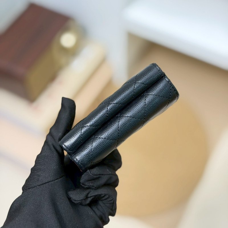 🏷️Chanel 香奈兒．Coco Mini 三折短夾 荔枝牛淡金扣-13