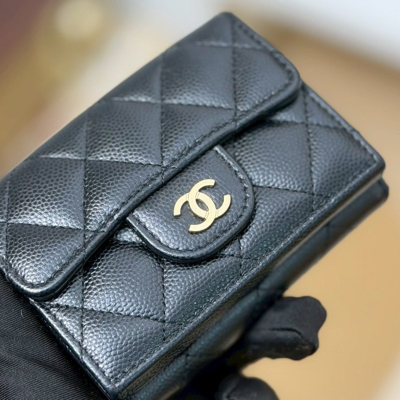 🏷️Chanel 香奈兒．Coco Mini 三折短夾 荔枝牛淡金扣-14